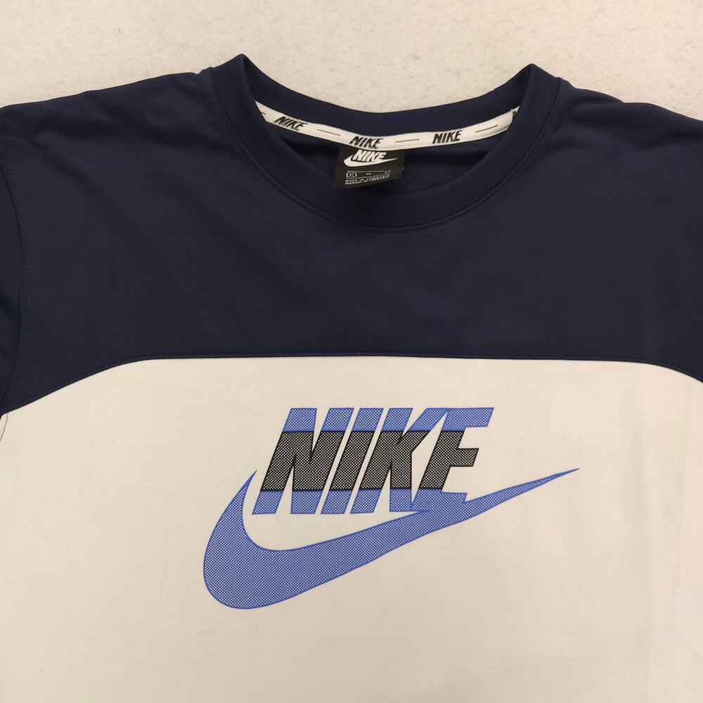 Nike Navy White Crewneck Sweatshirt with Light Blue Swoosh